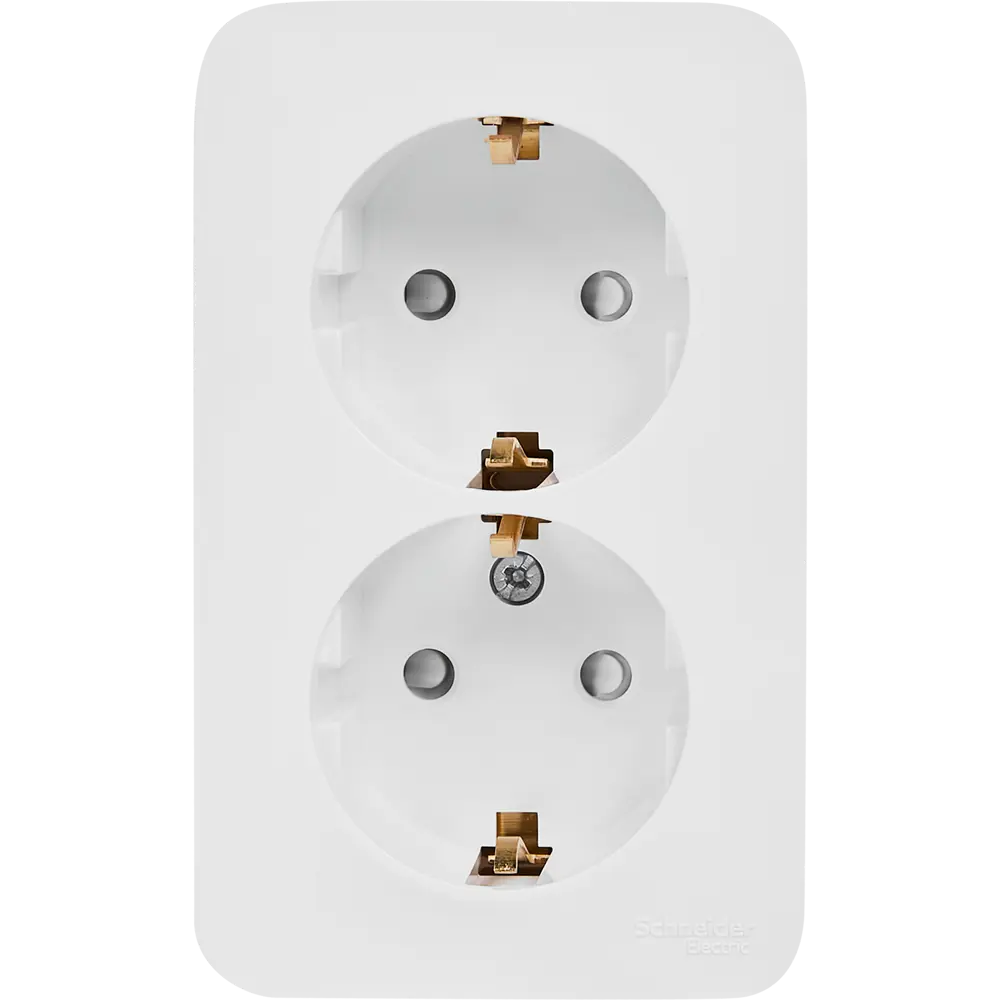Розетка двойная накладная Schneider Electric Blanca с заземлением со шторками цвет белый 86720941 STLM-2005207 SYSTEME ELECTRIC