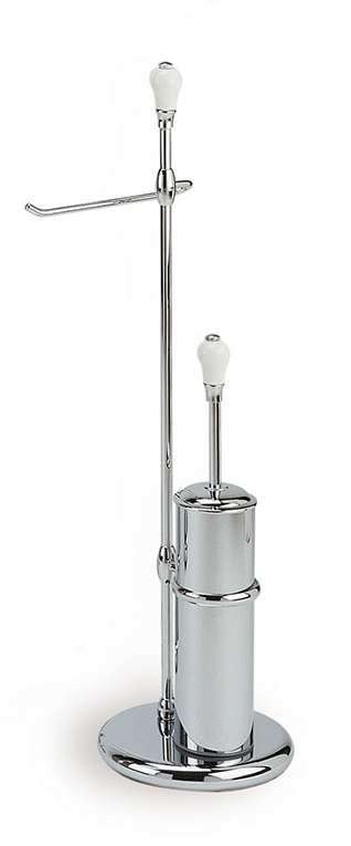N20(39) Stil Haus Nemi, стойка: бумагодержатель + ерш металлический, цвет хром - белая керамика 