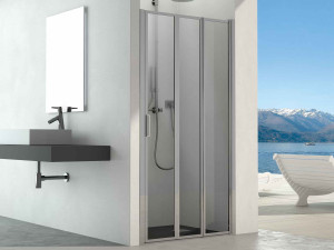 Алюминиевая и стеклянная нишевая душевая кабина с раздвижной дверью