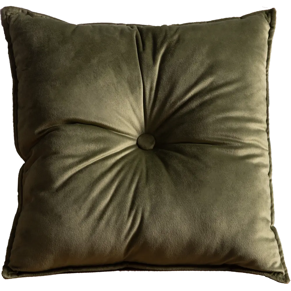 Подушка с пуговицей Бархат 43x43 см цвет зеленый LINEN WAY STLM-2119626