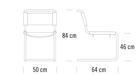 Кожаный консольный стул THONET S 33 ARCH-00003495 - Вид №1