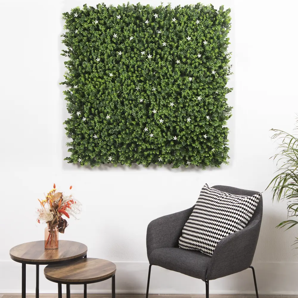 NATERIAL Декоративная стена Белые цветы - искусственная зелень 1х1 м 87654156 STLM-0960786 - Вид №6