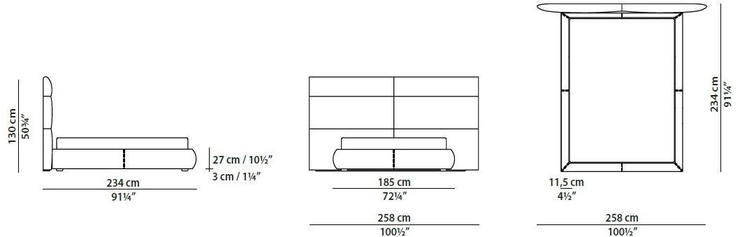 BAXTER Мягкая кожаная кровать с высоким изголовьем sun-id-1402518 - Вид №2