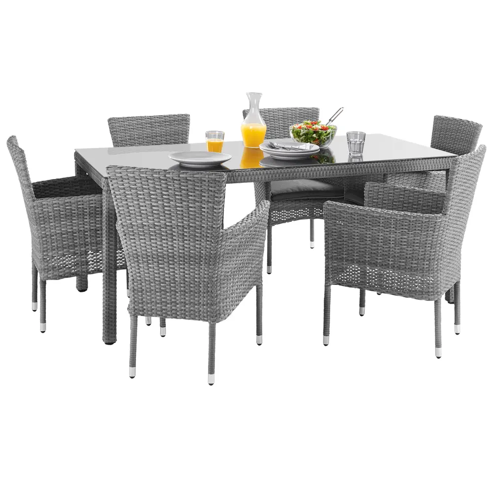 Садовая мебель NATERIAL Davos: алюминиевый стол со стеклянной столешницей 90x180 см 82509550 STLM-0028914 - Вид №3