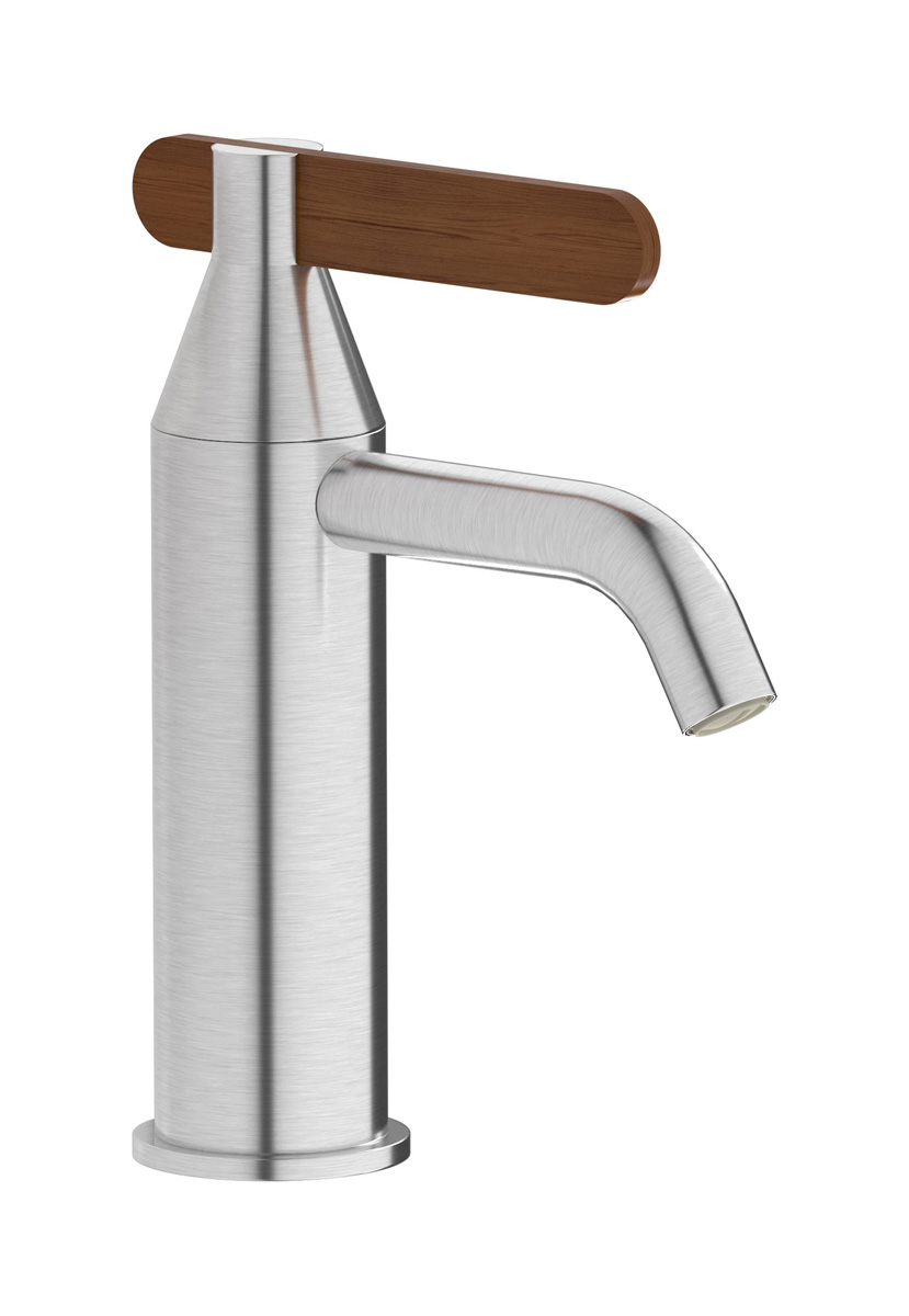 Смеситель для раковины на 1 отверстие в комплекте с донным клапаном WE ARE IB ol399cs Brushed Nickel Soho