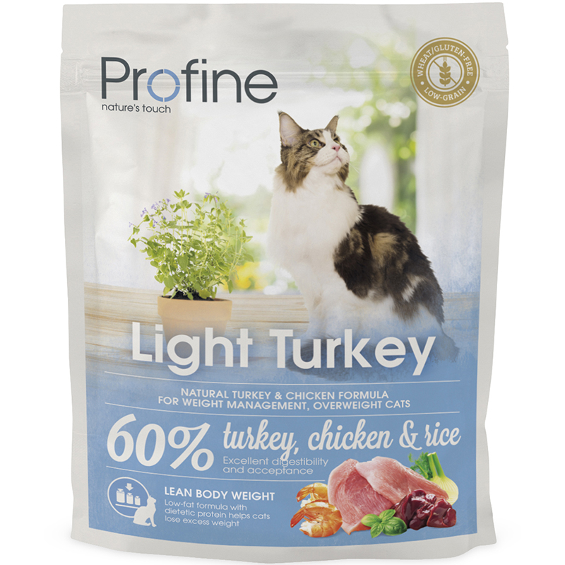 ПР0041291 Корм для кошек Light при избыточном весе индейка, курица сух. 300г PROFINE 