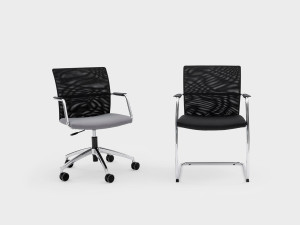 Тканевый офисный стул с колесами с подлокотниками