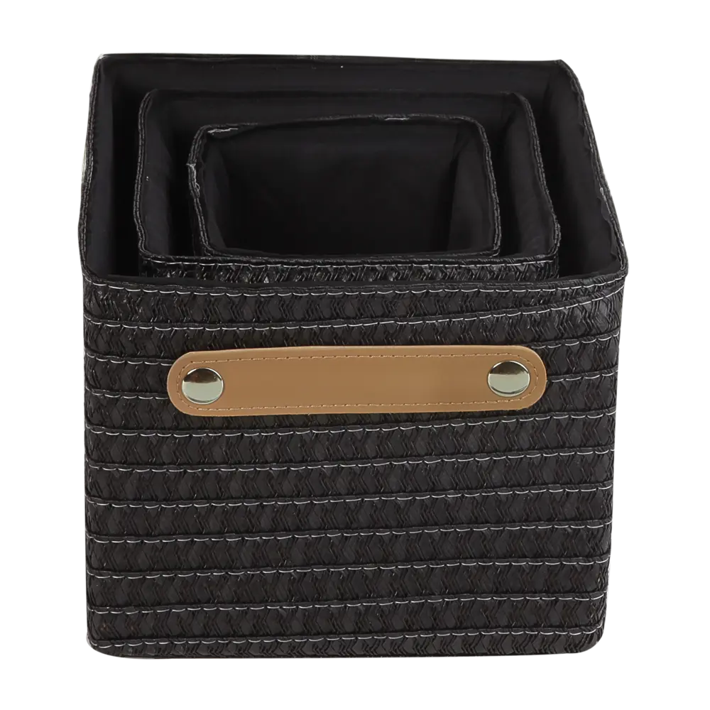 Набор корзин Sensea Paille 19x16x24.5 см цвет тёмно-серый 3 шт. 82801796 STLM-2160973 Без серии - Вид №1