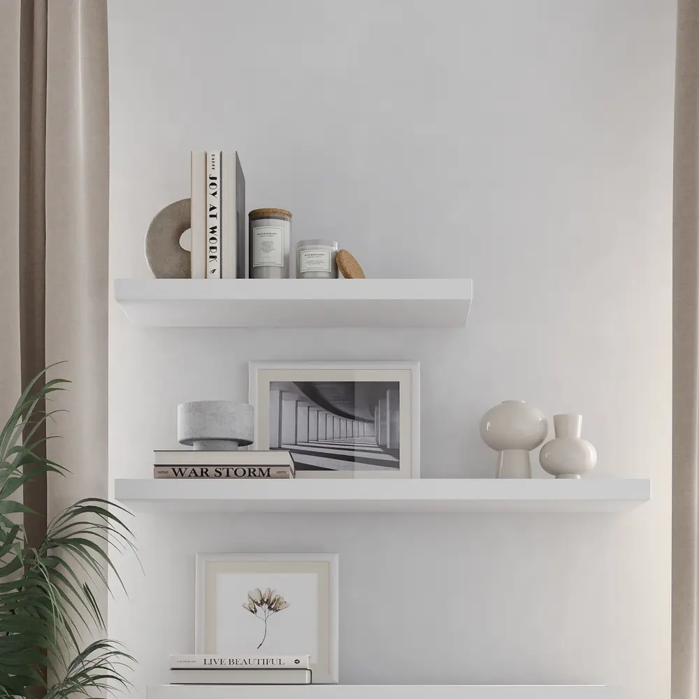 Настенная полка ШВЕДСКИЙ СТАНДАРТ Фора 1.6 белая со скрытым креплением 89426475 STLM-1567964