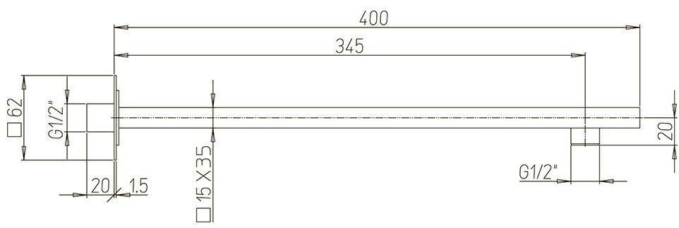 Paini 50PZ745QQ30 держатель для верхнего душа  - Вид №1
