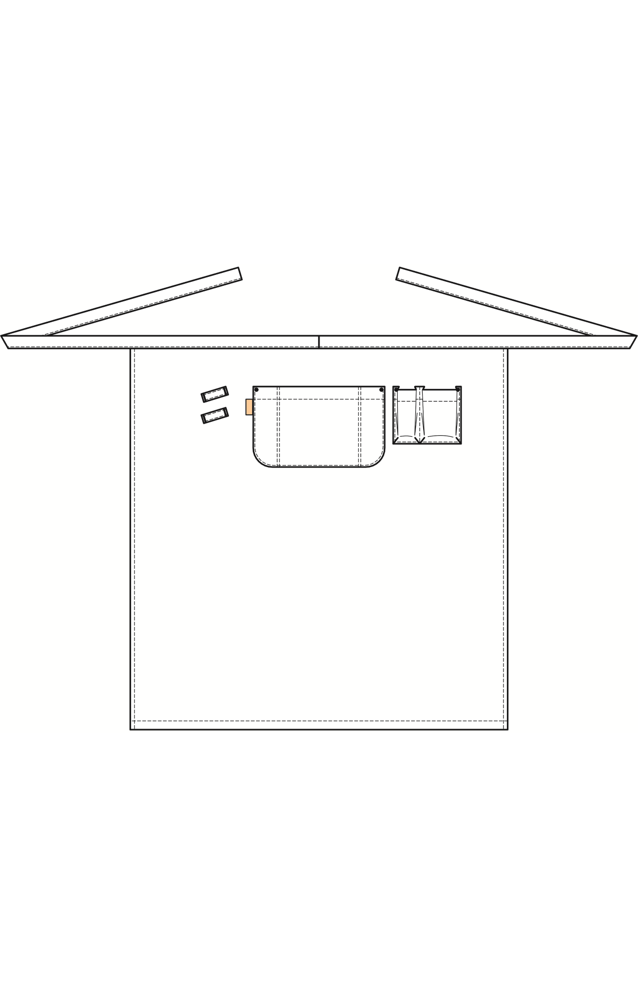 60616 Фартук  удлиненный цвет beige (бежевый) RICON  Одежда для официантов  размер  - Вид №2