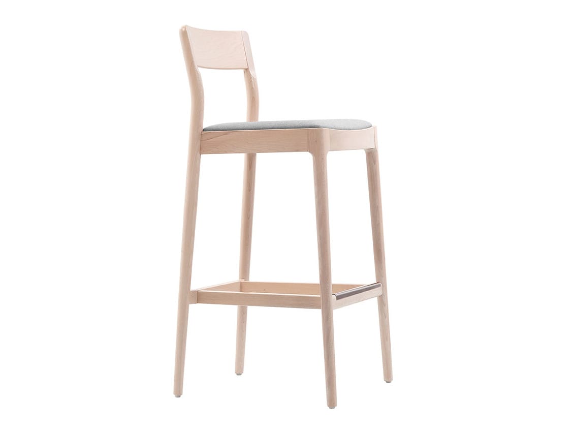 Деревянный барный стул с мягким сиденьем Sedex JUNE ARCH-00078566 - Вид №1