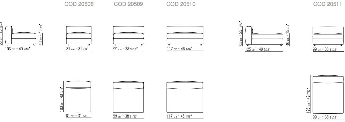 Flexform 3-х местный модульный диван из ткани sun-id-1427287 - Вид №1