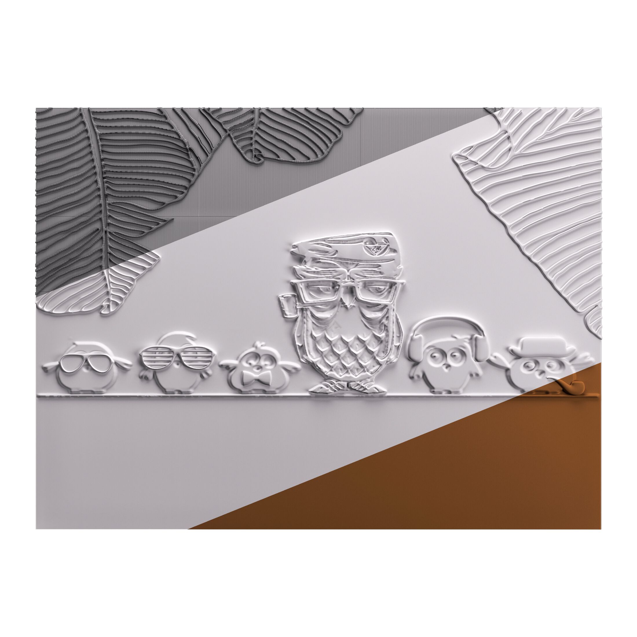 Трехмерная декоративная гипсовая панель WallDeco OWLS ARCH-00110489 - Вид №4