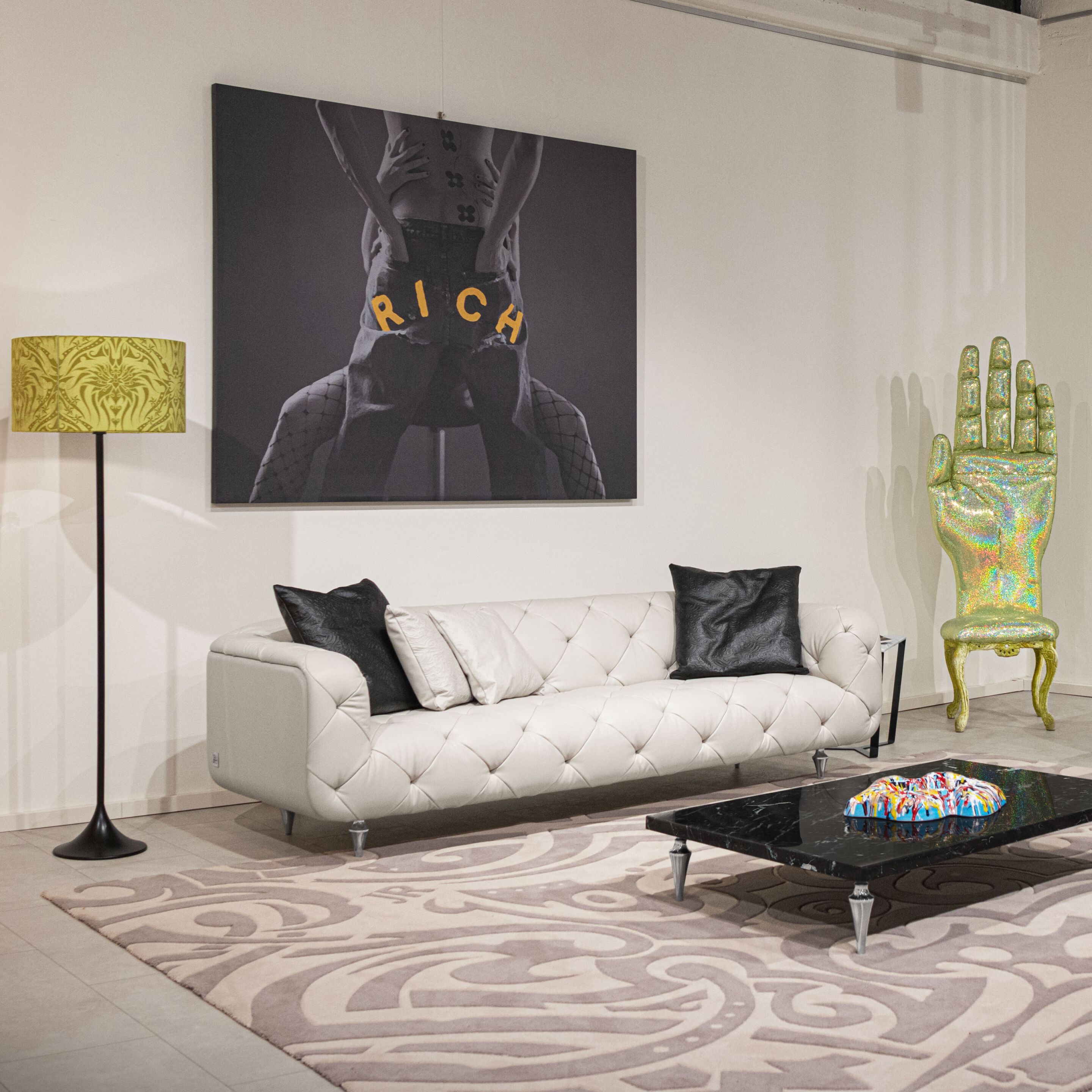 Напольная лампа из металла и ткани Formitalia Джон Ричмонд ARCH-00136616 - Вид №1