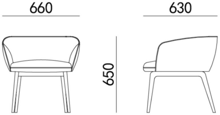 HC28 Cosmo Стул с обивкой и подлокотниками Uovo 22f001 - Вид №2