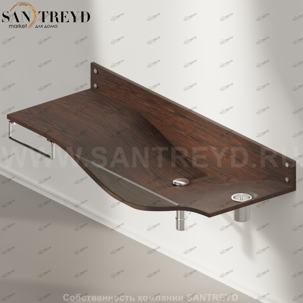 AGAB035000SXRU Подвесная раковина настенная прямоугольная Agape 