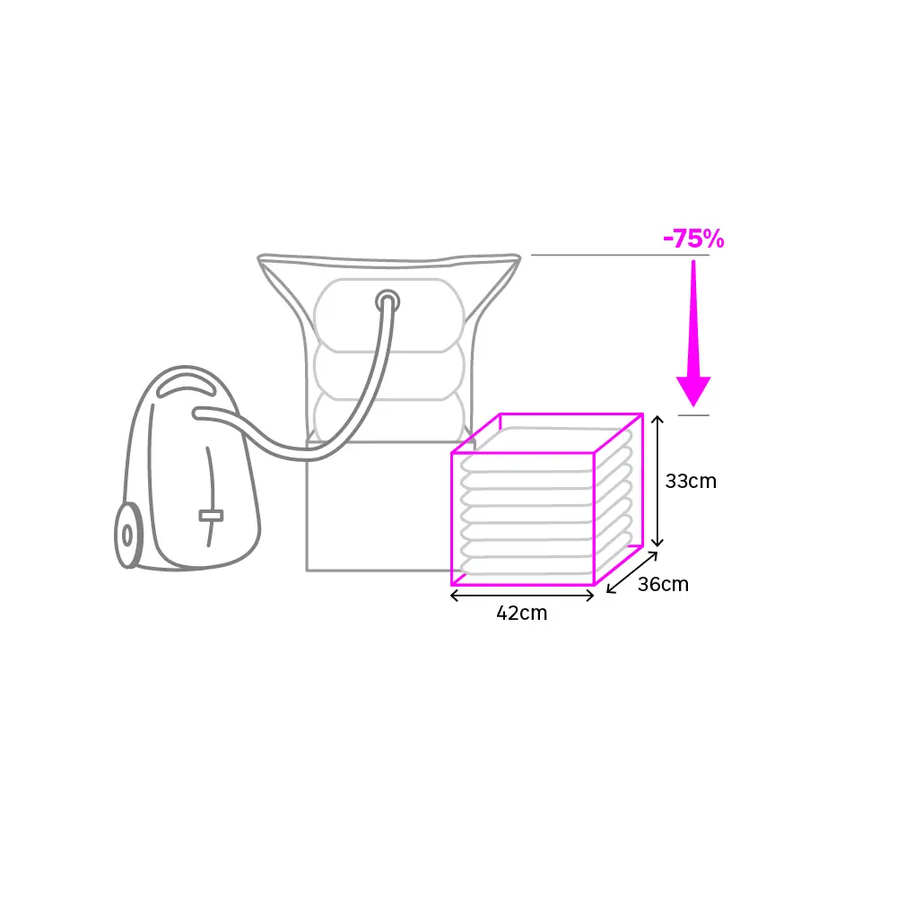 Короб с вакуумным пакетом Spaceo 42x36x33 см цвет светло-серый STLM-2004286 - Вид №8