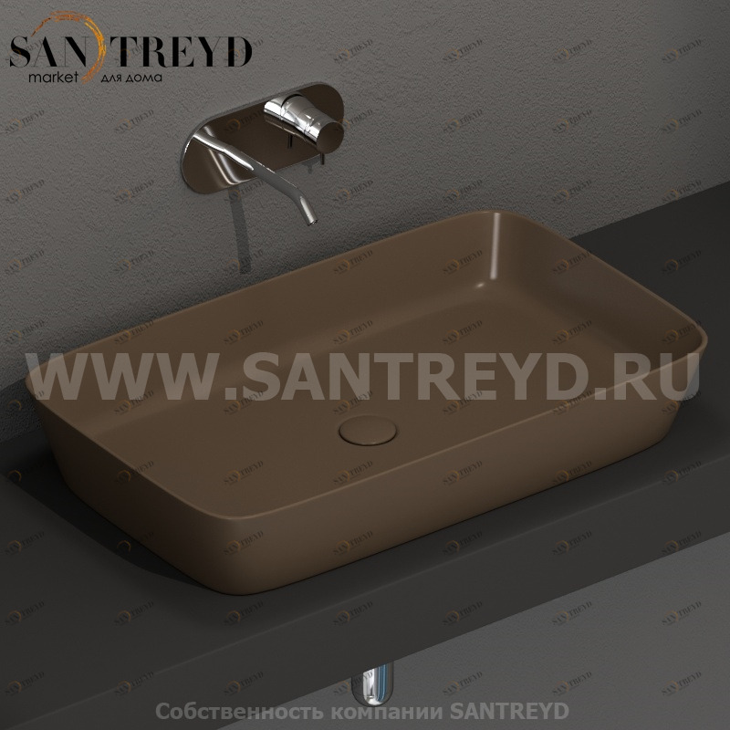 460288 Накладная раковина на столешницу  прямоугольная Kerasan Nolita