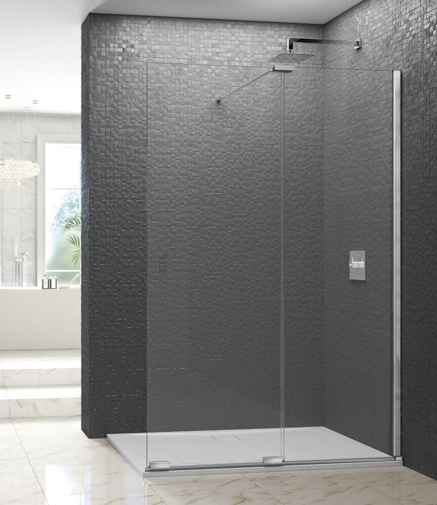 Душевая перегородка ARXFSL160SWE L or R Merlyn Arysto X Хромированный  - Вид №2