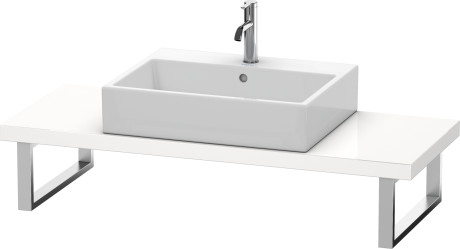 XL100C09090 Консоль для накладной и встраиваемой сверху раковины компакт, Толщина консоли 45 мм X-Large #XL100C 480 мм Фланелево-серый шелковисто-матовый лак Duravit - Вид №1