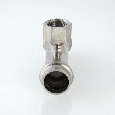 VTi.932.I.350635 Фитинг из нержавеющей стали – пресс-тройник с внутренней резьбой Valtec 35 мм х 1"  - Вид №2