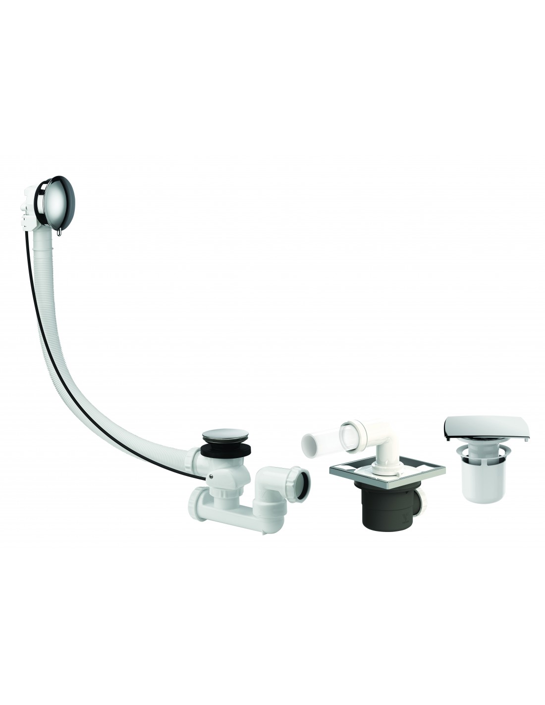 599900 000 00  Полный комплект E-volutive слив для ванны и слив для душевой кабины, хром Valentin Хром 