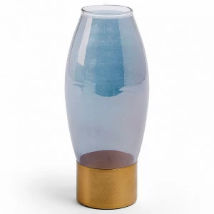 Подсвечник стеклянный на 1 свечу голубой Crayte от La Forma LA FORMA CRAYTE 342983 Голубой;золото