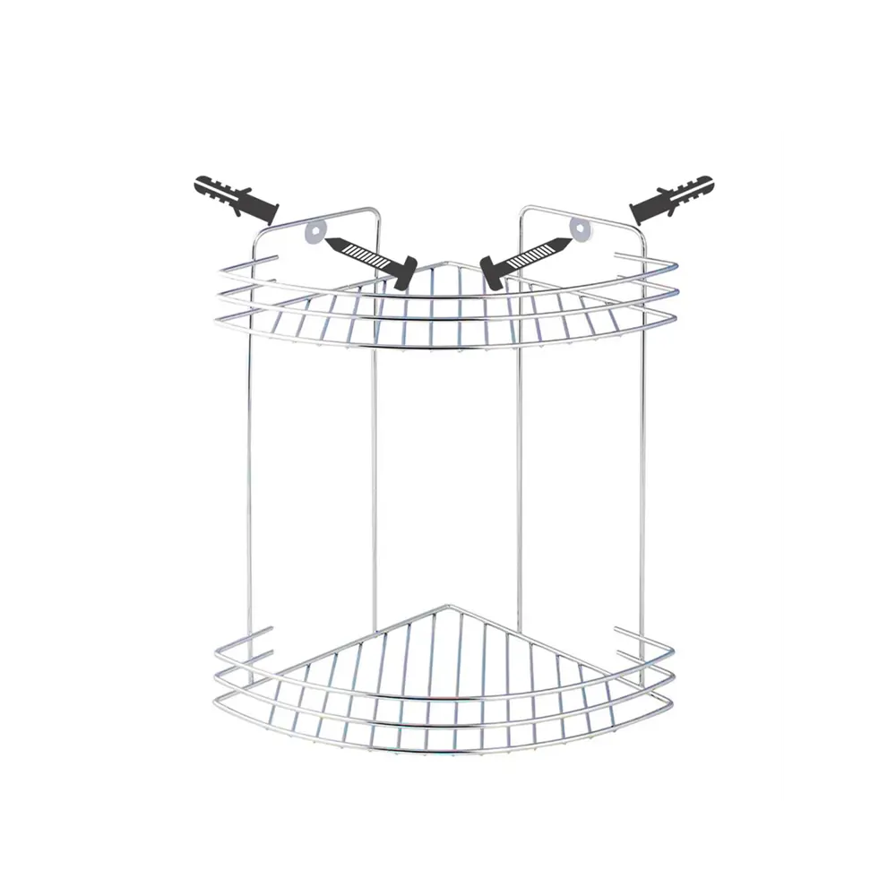 Полка для душа Delphinium Стил угловая 2 яруса цвет хром STLM-2108447 - Вид №3