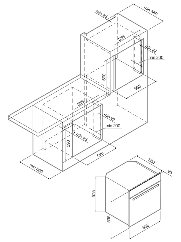8157941 Электрический духовой шкаф Graude BK 60.1 SM черный STDN-0049841 - Вид №1