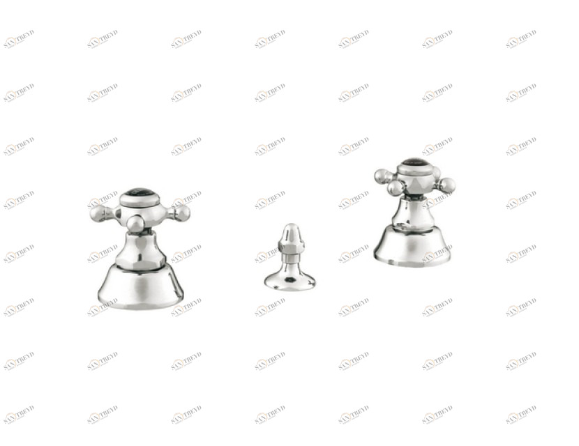 035022.BN0.50 Биде с тремя отверстиями из черного фарфора Яркий хром Mestre RETRO