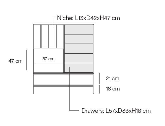 Шкаф из МДФ с распашными дверцами и ящиками TEULAT Platt ARCH-00009067 - Вид №5