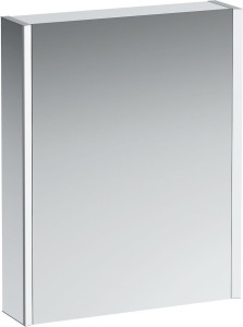 H4084229001451 Зеркальный шкафчик, алюминий, 1 двойная зеркальная дверь, с 2 светодиодными осветительными элементами, без розеток, без переключателя, дверца справа LAUFEN PRO