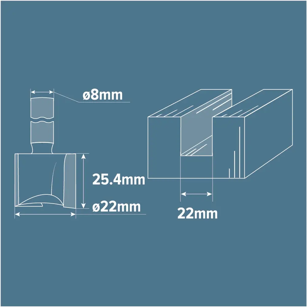 Фреза пазовая прямая Brigadier, D22х25.4 мм STLM-2198461 - Вид №3
