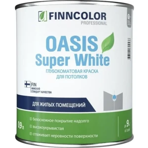 Краска Finncolor Oasis Super White глубокоматовая цвет белый база А 0.9 л 83183585 STLM-2207533