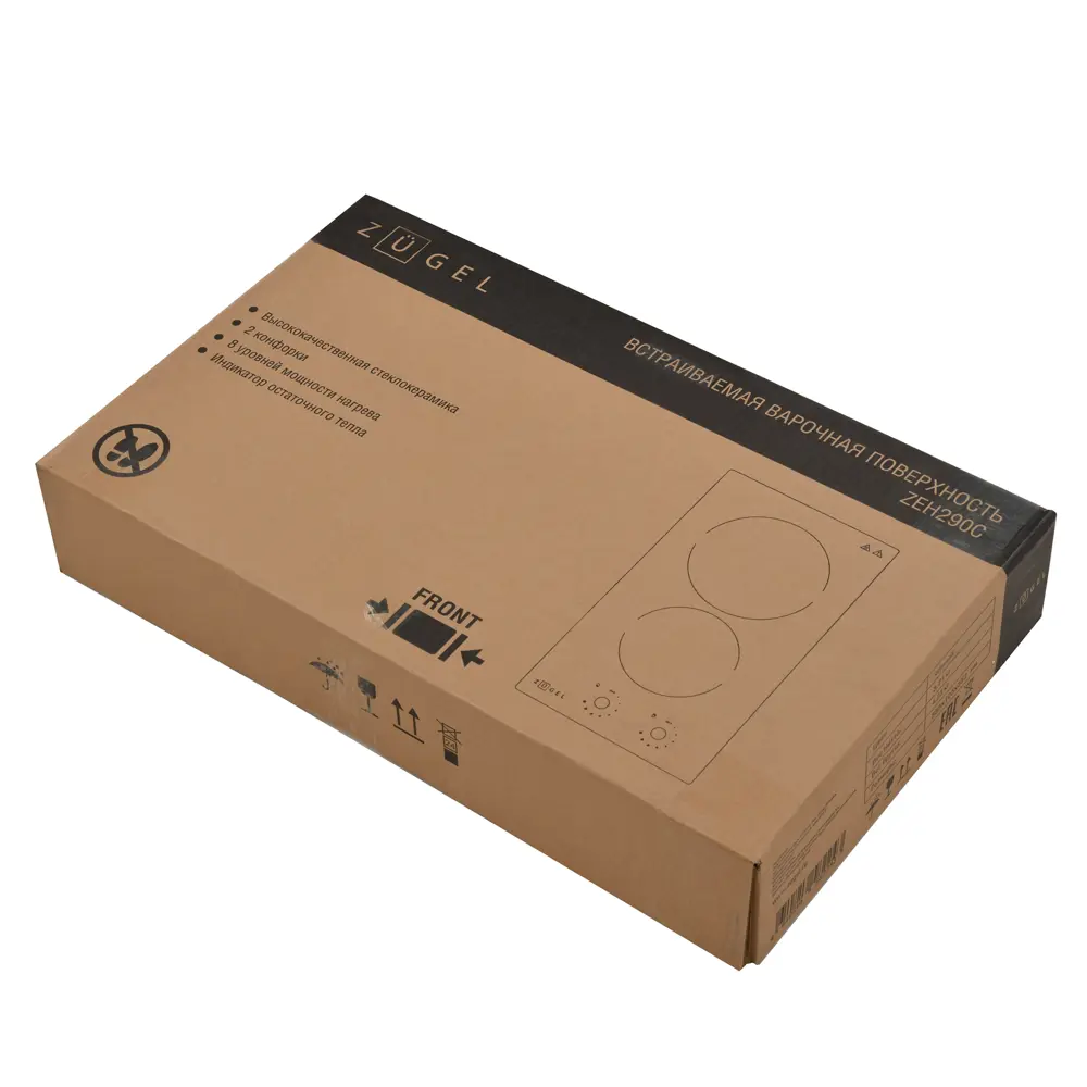 Стеклокерамическая варочная панель Zugel ZEH290C 29x5.2x52 см 2 конфорки цвет серый STLM-2200591 - Вид №5