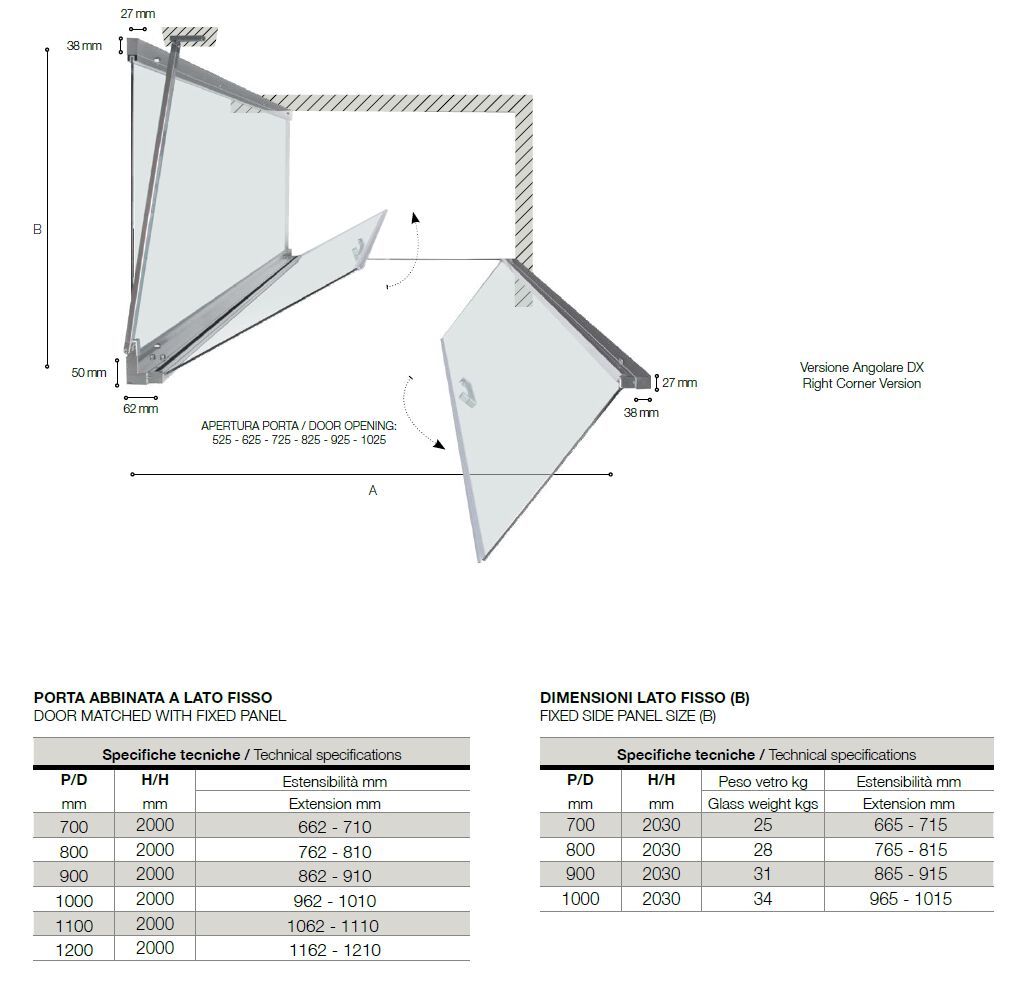 Алюминиевая и стеклянная угловая душевая кабина с распашной дверью TAMANACO NSALOON ARCH-00062849 - Вид №2