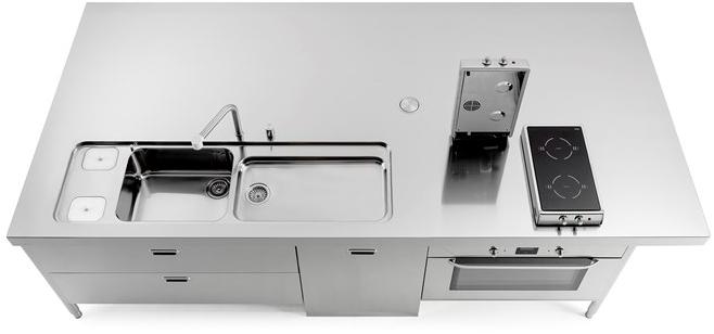 ALPES-INOX Островная кухонная мебель из нержавеющей стали с зоной для закусок Liberi in cucina sun-id-1401432 - Вид №6