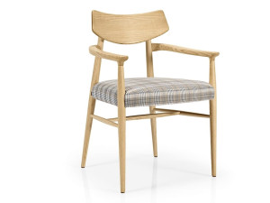 Деревянный мягкий стул с подлокотниками