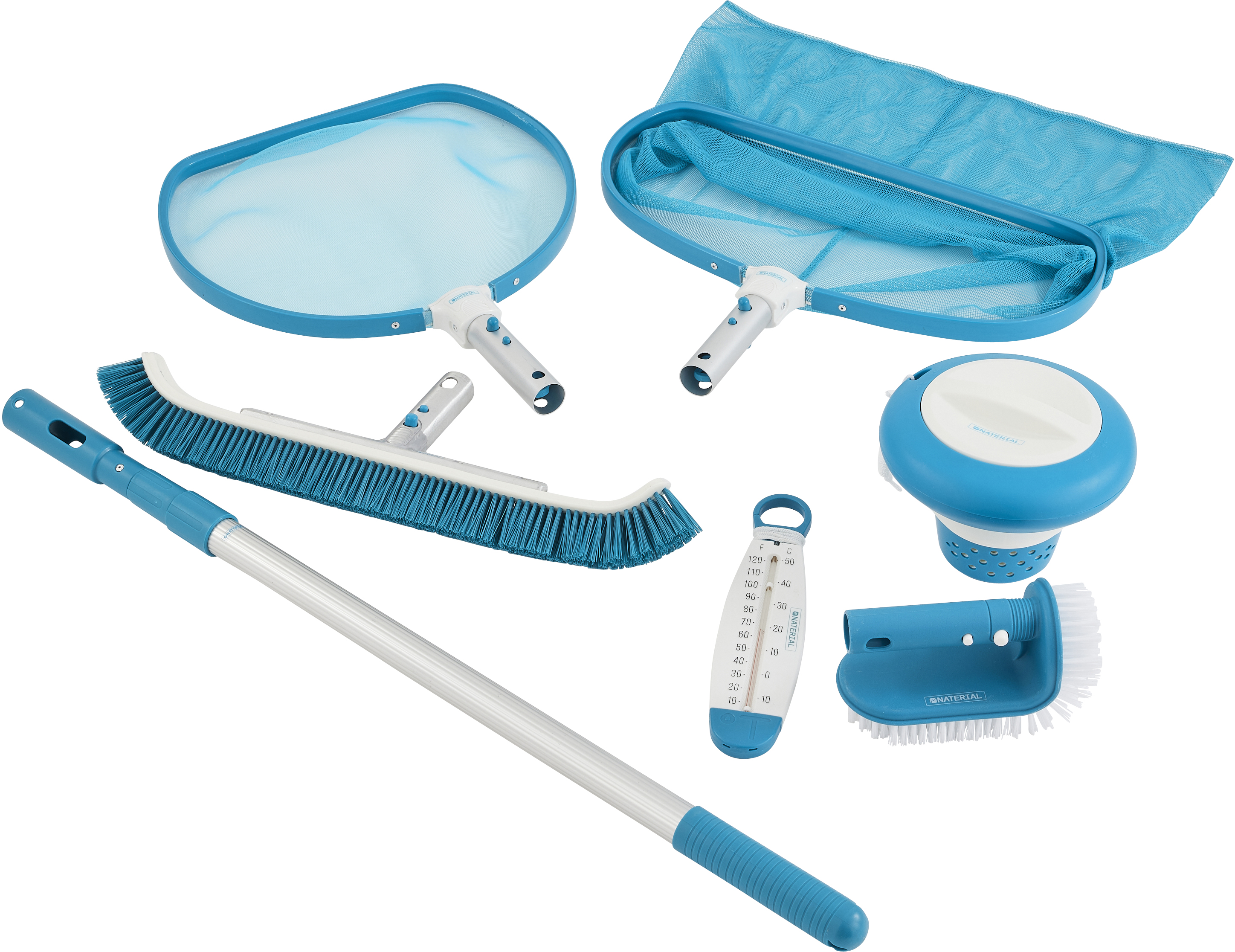 84276173 Набор для чистки бассейна 7 предметов полипропилен синий STLM-0047977 NATERIAL
