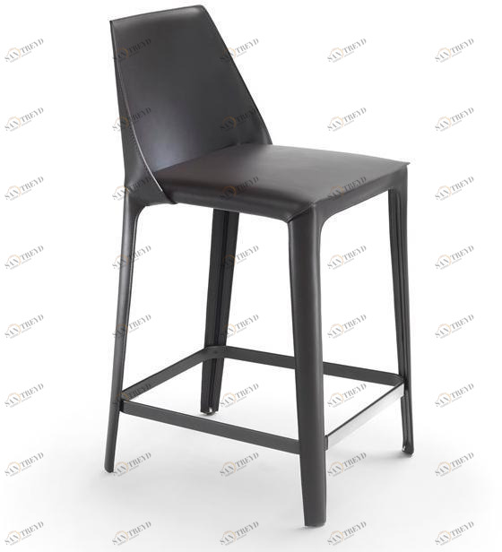 Flexform Высокий кожаный табурет со спинкой Isabel sun-id-1361467