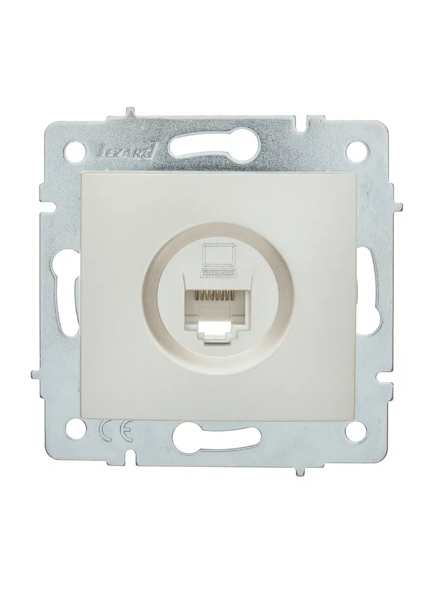 ASTI Розетка компьютерная жемчужно-белый перламутр механизм LEZARD 7081-3088-139 - Вид №1