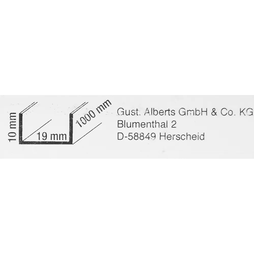 U-Профиль ПВХ 21x10x1x1000 мм, цвет белый 10896816 STLM-2067480 GAH ALBERTS  - Вид №1