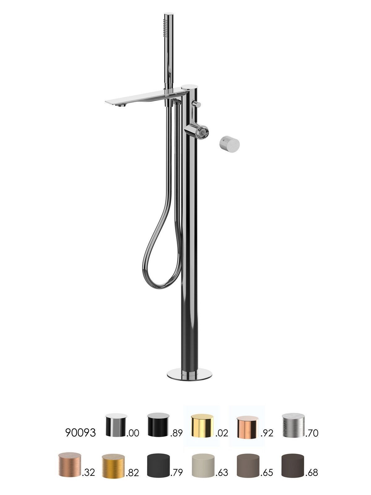 Однорычажный смеситель для ванны с ручным душем Rubinetterie Frattini Narciso S ARCH-00013451 - Вид №4