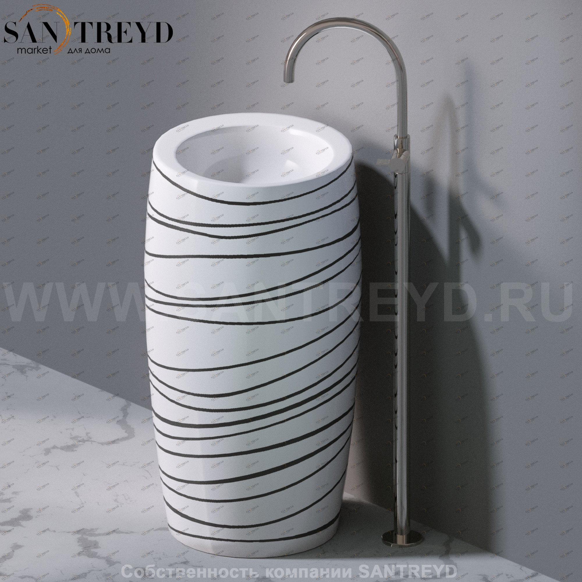 L100T0R0VT.410 Напольная раковина стоящая круглая A. e T. Italia SPOT AeT ITALIA TOTEM