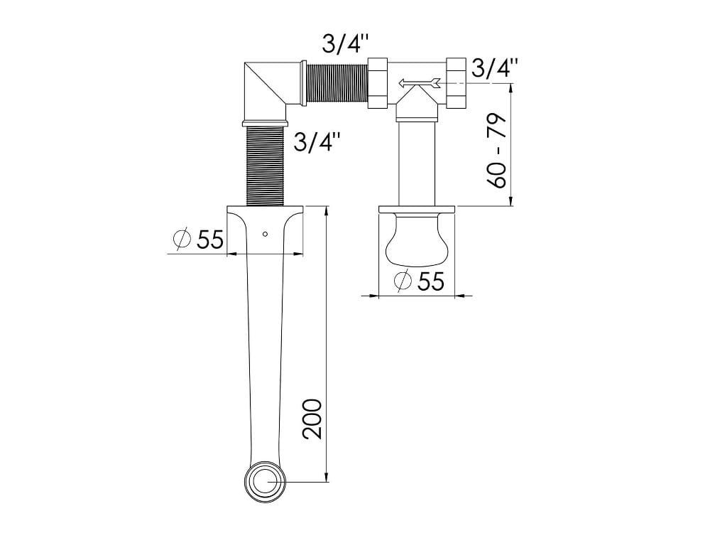Настенный смеситель для раковины с 2 отверстиями rvb DEVILLE ARCH-00063080 - Вид №2