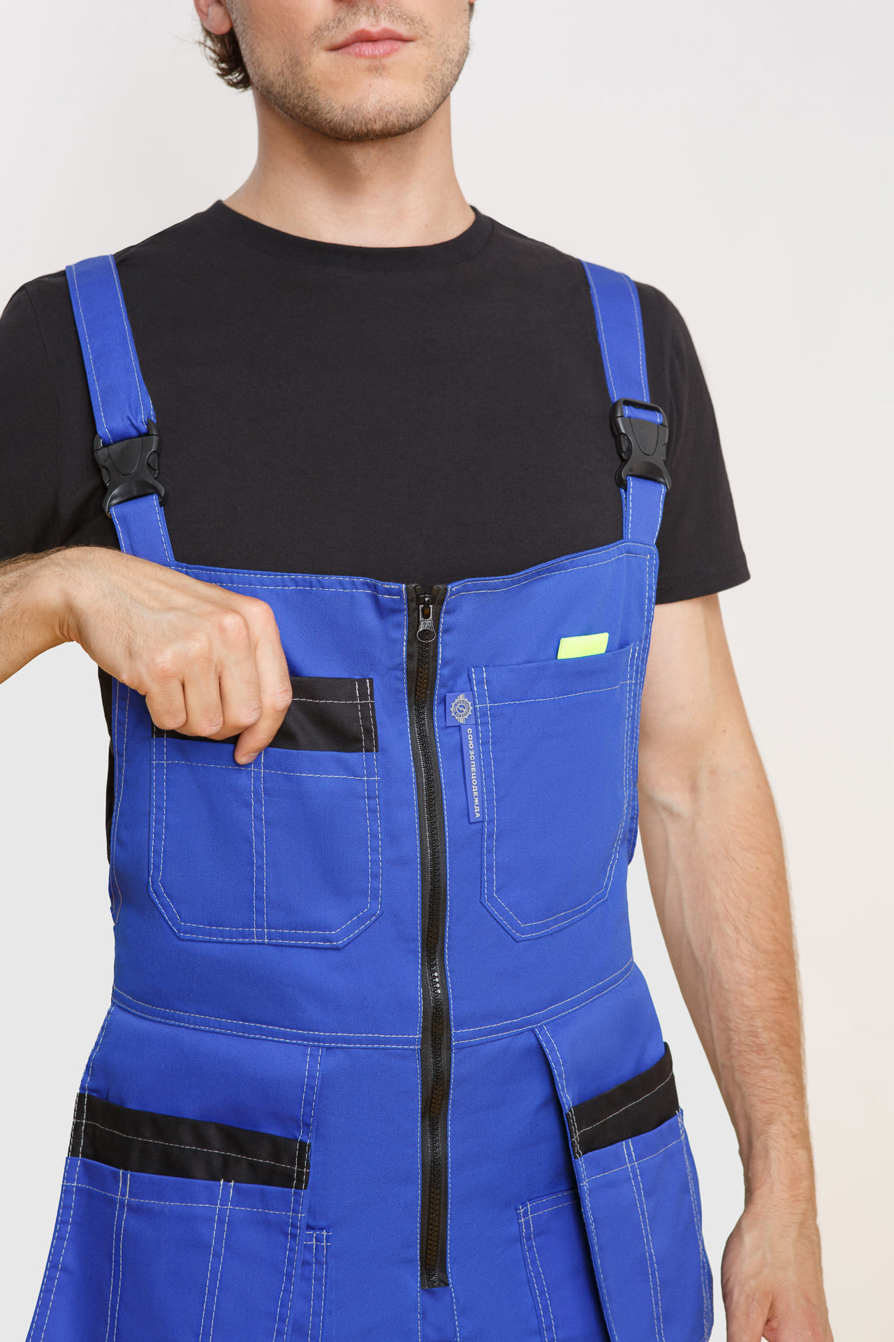 5039605 Костюм "Профессионал-2" василек-черный-лимон  Летняя спецодежда  размер 52-54/158-164  - Вид №15