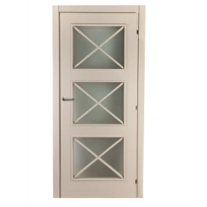 Дверь межкомнатная остекленная Камелия декор Магнолия 2200x800 мм с фурнитурой