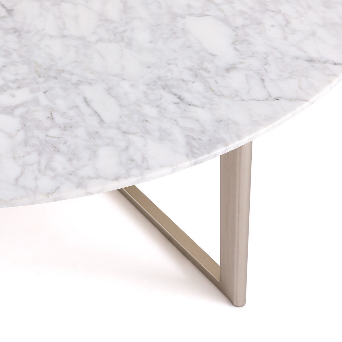 Круглый журнальный столик из белого металла и мрамора с 3 спицами AMPM CRISTEAL ARCH-00117400 - Вид №2