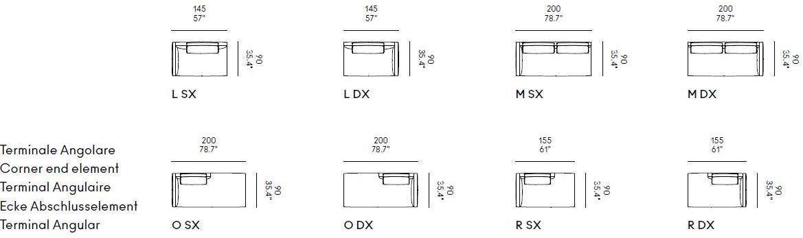 Casamania & Horm Модульный диван со съемным чехлом из ткани или кожи Miles sun-id-1389996 - Вид №7